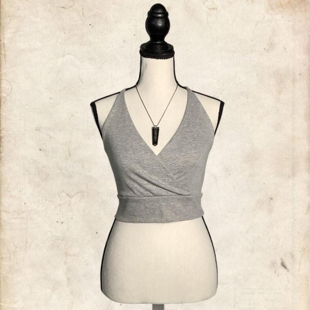 Gray Halter Top